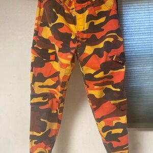 VIP Camouflage Ankle Pants - Orange and Brown
